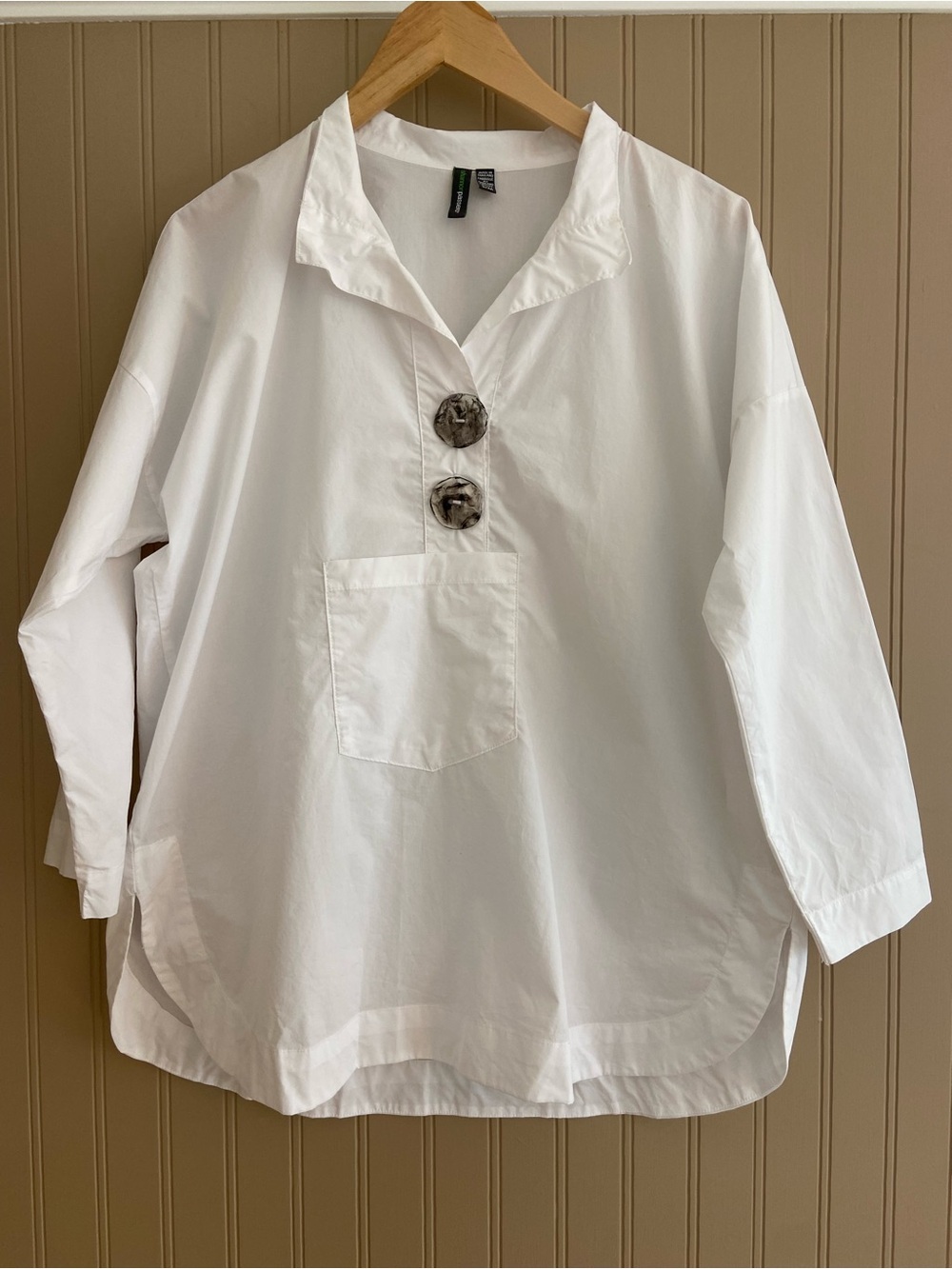 Shannon Passero 100% Cotton Oversized White Blouse Women’s Size Medium